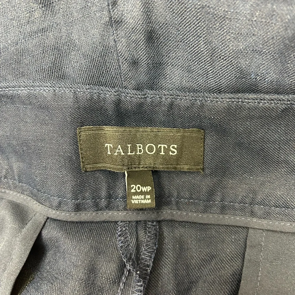 Talbots Navy Blue Linen Wide Leg Pants 20 Women’s Petite - Picture 4 of 8